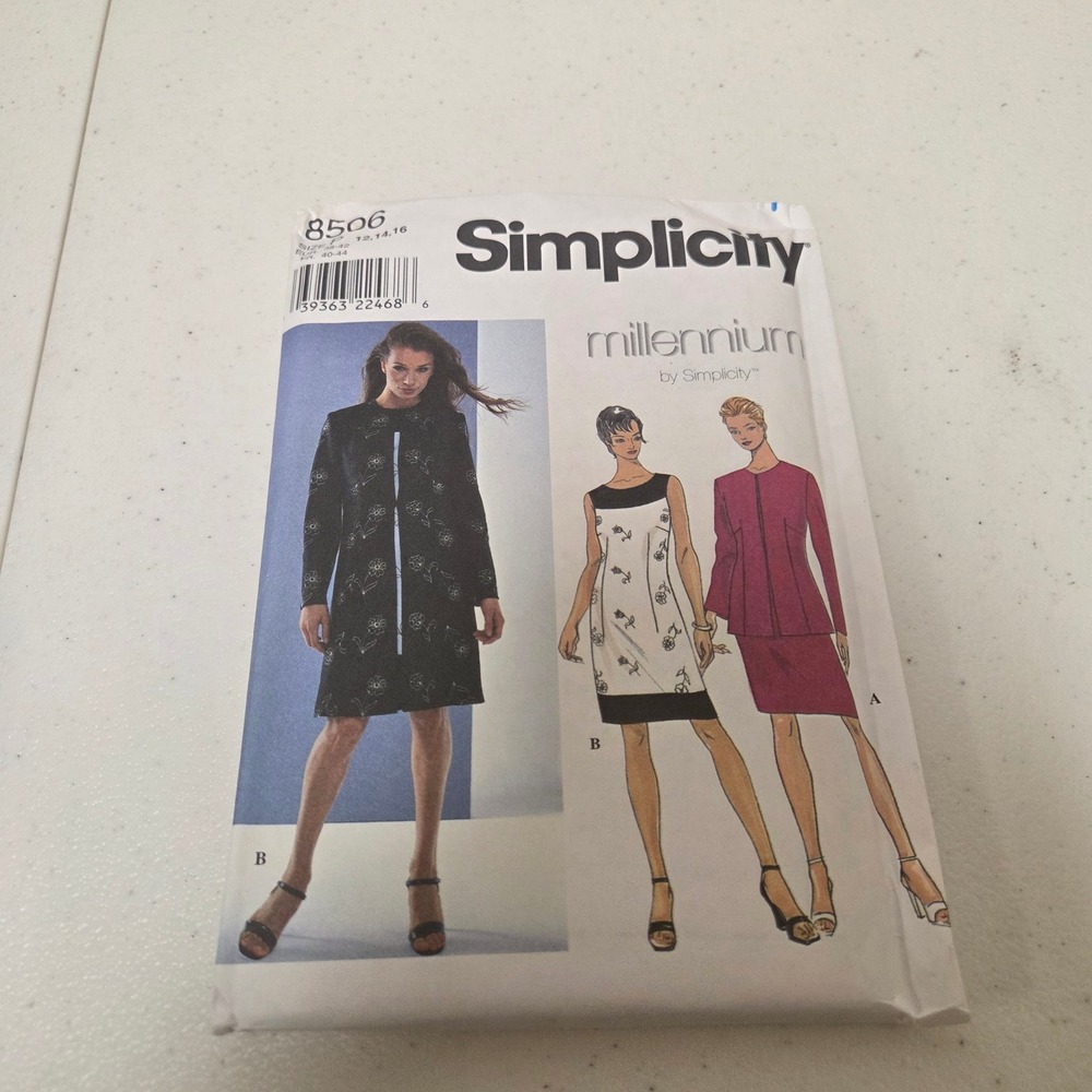 Simplicity 8506 Millennium Sewing Pattern Dress Coat Jacket Size 12-16 Uncut